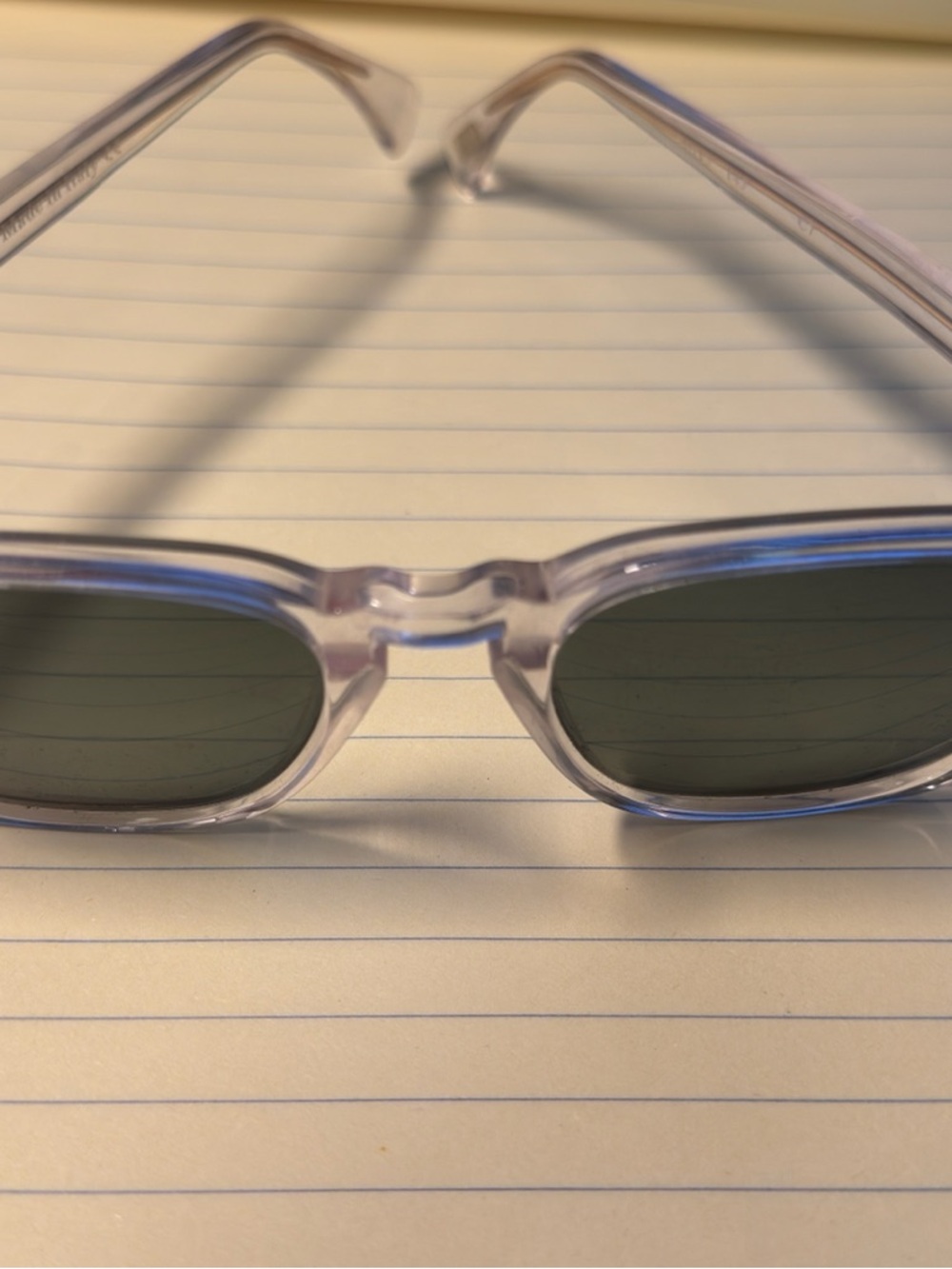 Polar Clear Frame Sunglasses with Green Tint. SEE Brand made in Italy